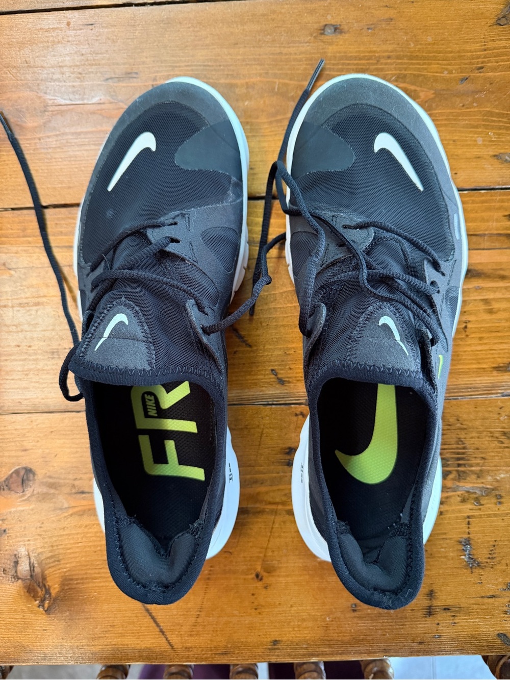 Nike Ladies Black with Lime Green Accent Athletic Shoes
